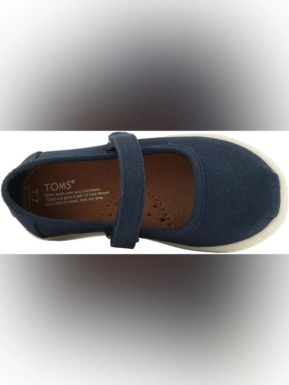 TOMS TINY CANVAS MARY JANE SHOES IN NAVY 4 TODDLERS